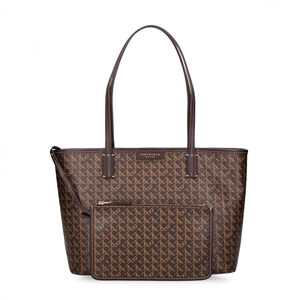 NWT Tory Burch Ever-Ready Tote Chocolate Brown Walnut Logo Monogram